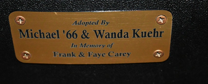 Auditorium seat plaque