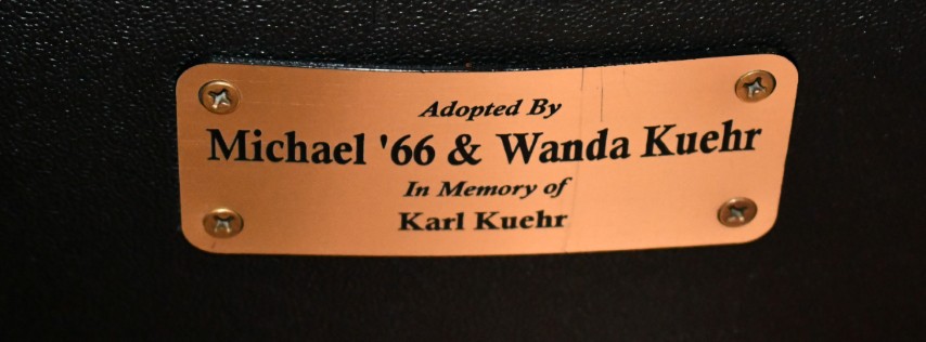 Auditorium seat plaque