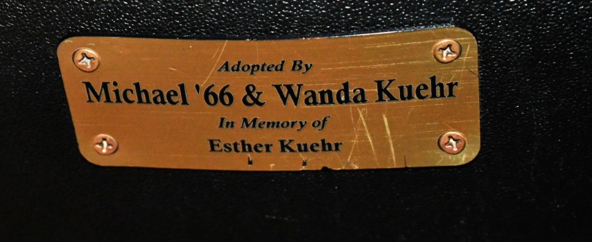 Auditorium seat plaque