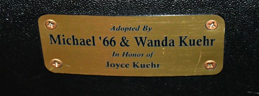 Auditorium seat plaque