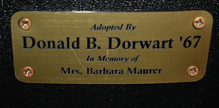 Auditorium seat plaque