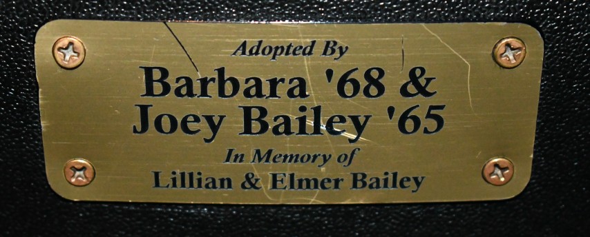 Auditorium seat plaque