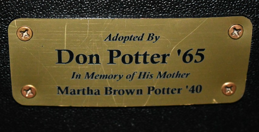 Auditorium seat plaque