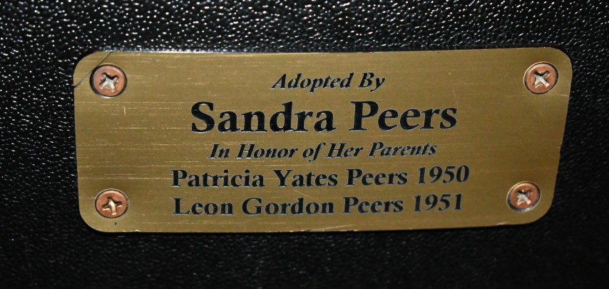 Auditorium seat plaque