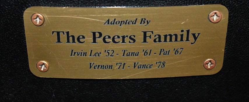 Auditorium seat plaque
