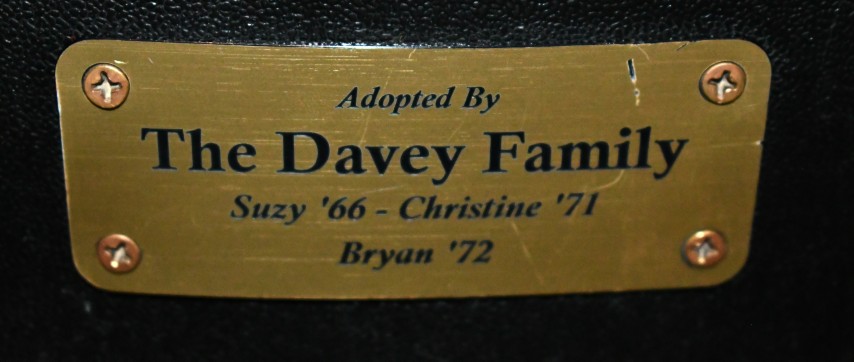 Auditorium seat plaque