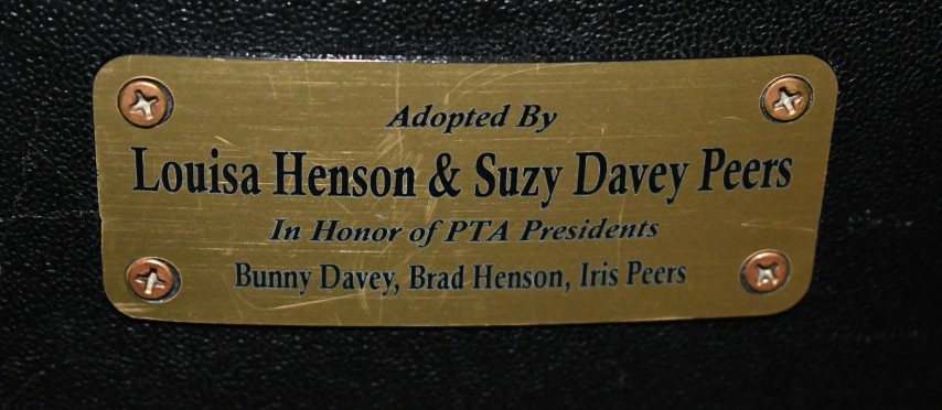 Auditorium seat plaque