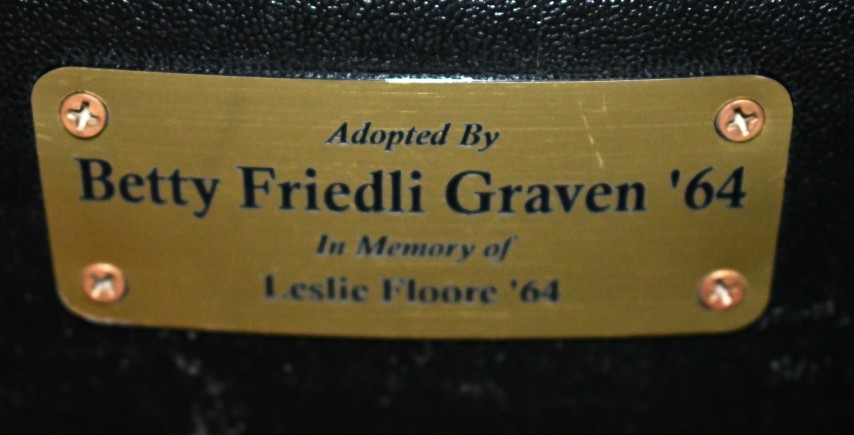 Auditorium seat plaque