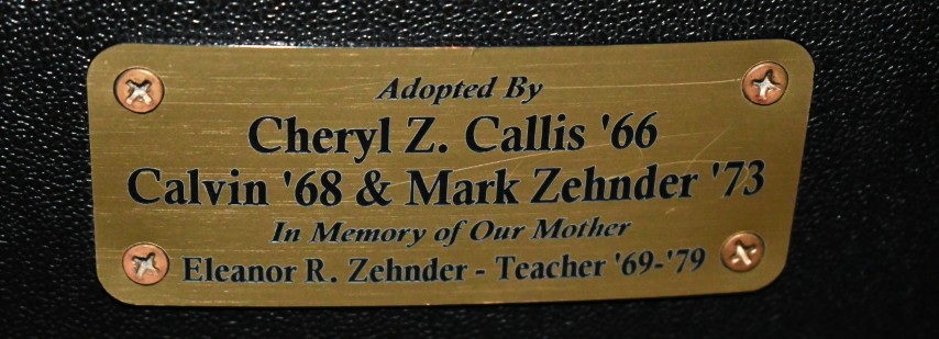 Auditorium seat plaque