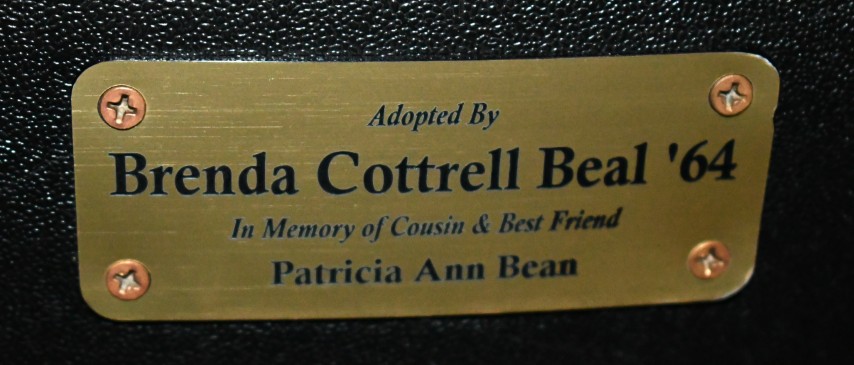 Auditorium seat plaque