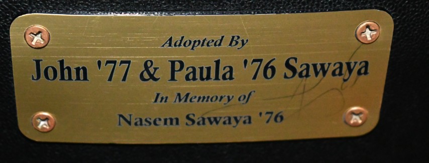 Auditorium seat plaque