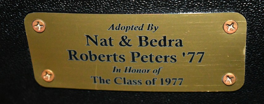 Auditorium seat plaque