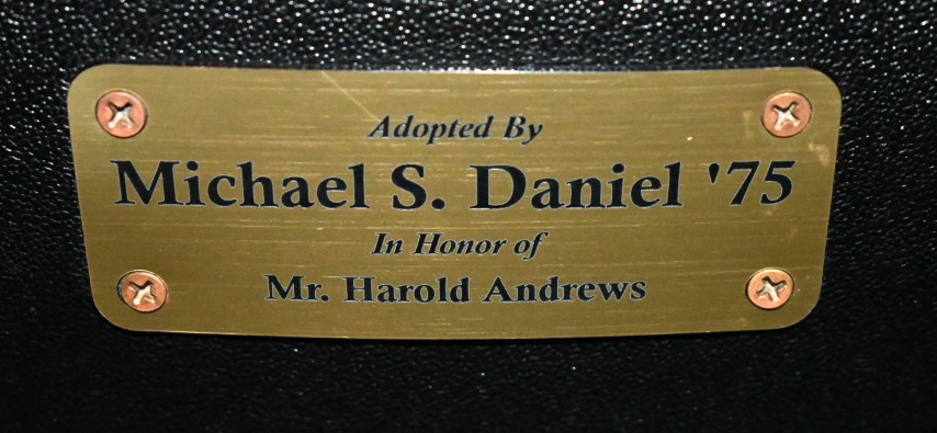 Auditorium seat plaque
