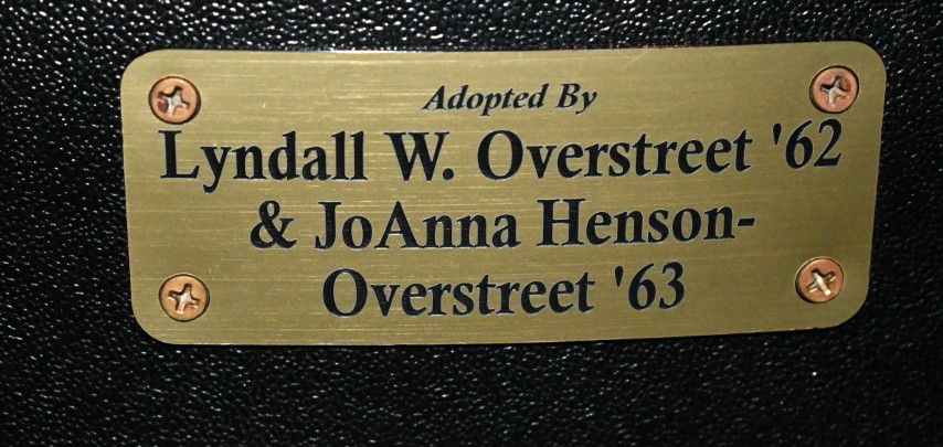 Auditorium seat plaque