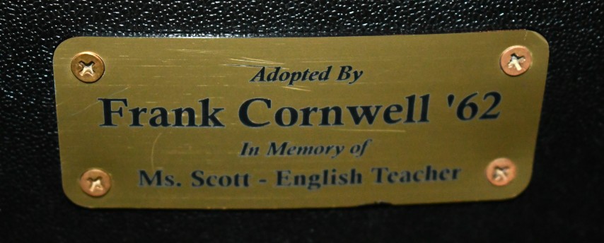 Auditorium seat plaque