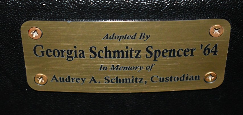 Auditorium seat plaque