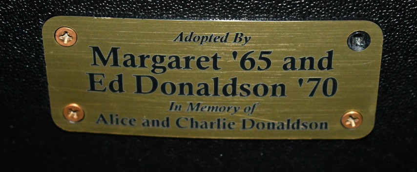 Auditorium seat plaque