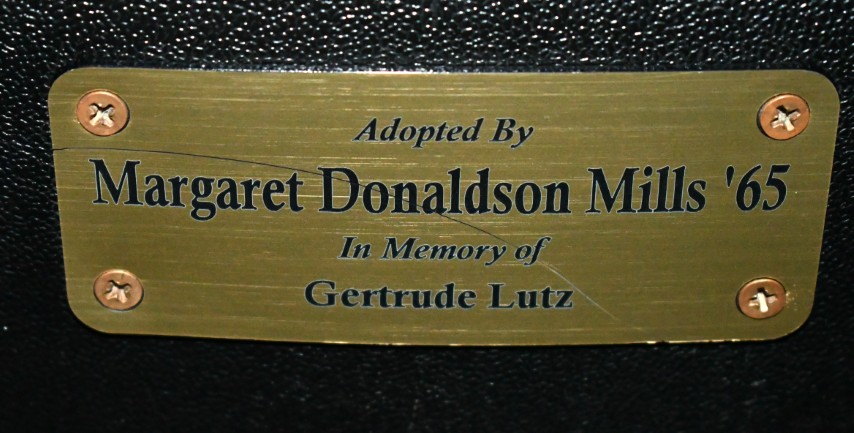 Auditorium seat plaque