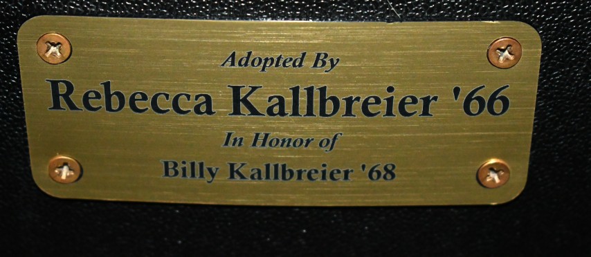 Auditorium seat plaque