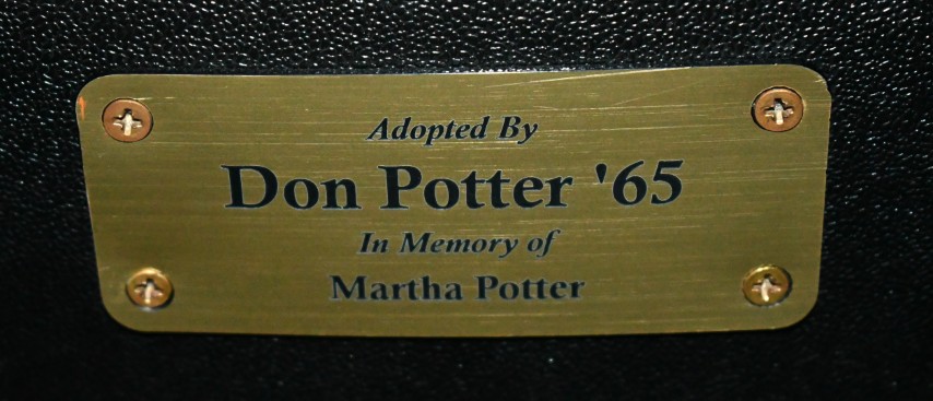 Auditorium seat plaque