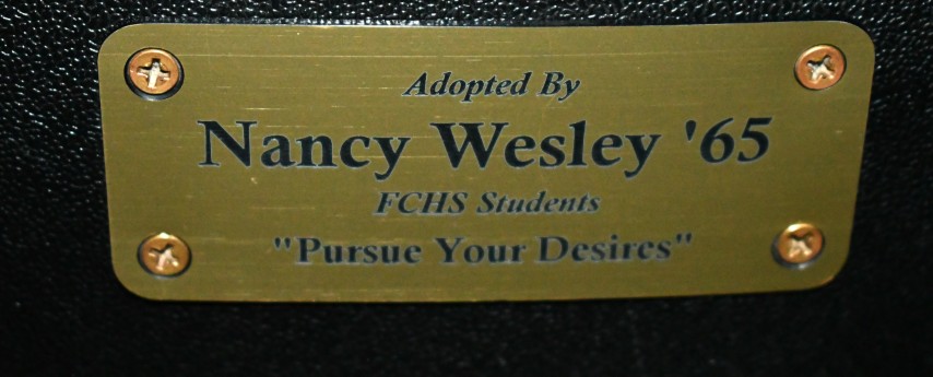 Auditorium seat plaque