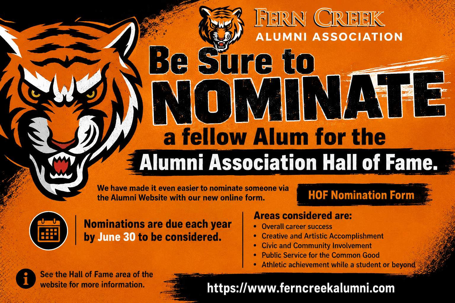 Be sure to nominate a fellow Alum for the Alumni Association Hall of Fame