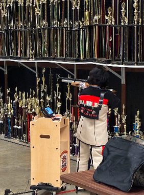 MCJROTC Rifle Team member on the firing line