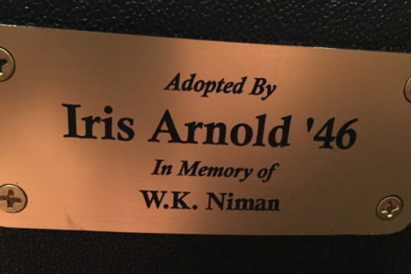 Auditorium seat plaque